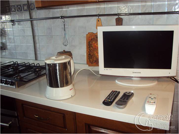 Размещение телевизора на кухне
