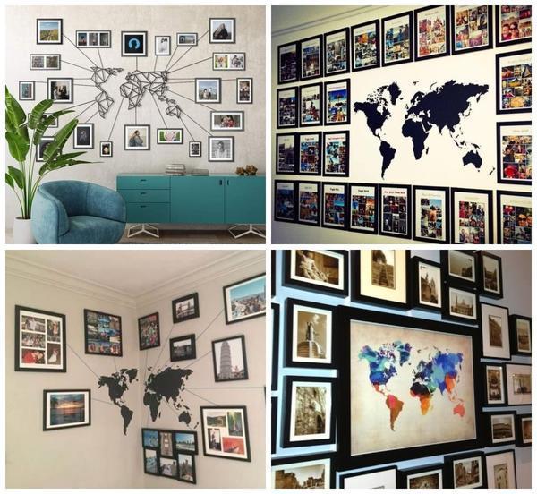 Как красиво повесить рамки на стене: более 70 отличных идей